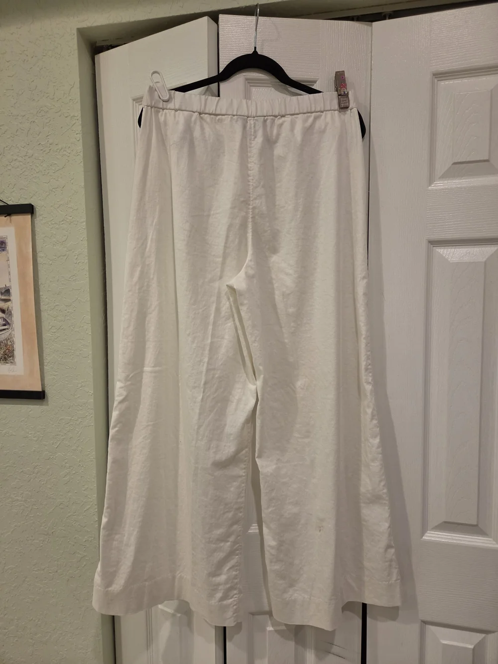 Banana Republic White Linen Wide-Leg Pants